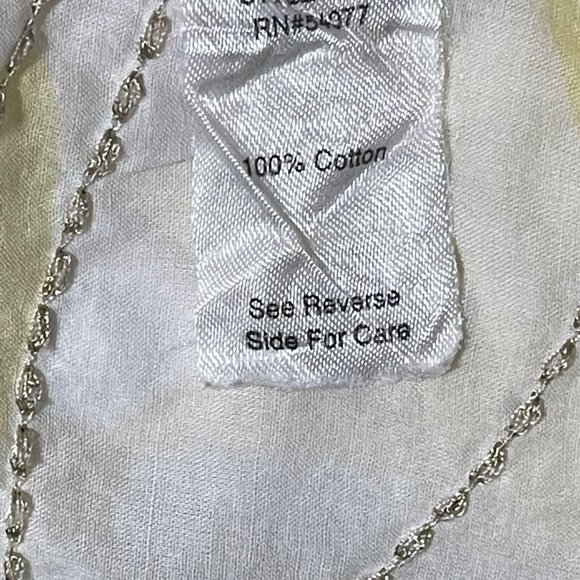 cAbi size M butter yellow floral print lightweight embroidery semi sheer top - Picture 8 of 9